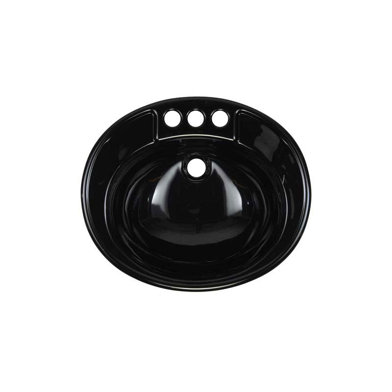 Lyons Industries DLAV22-19 Black 19.5"x17" Acrylic 6" Deep Lavatory Drop-In Sink with Molded Soap Dishes