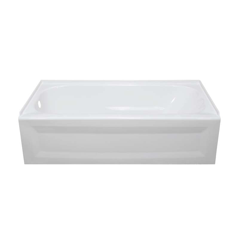 Lyons Industries ETL01543019L White Acrylic 54" Wide Apron Front Bath Tub with Left Hand Drain