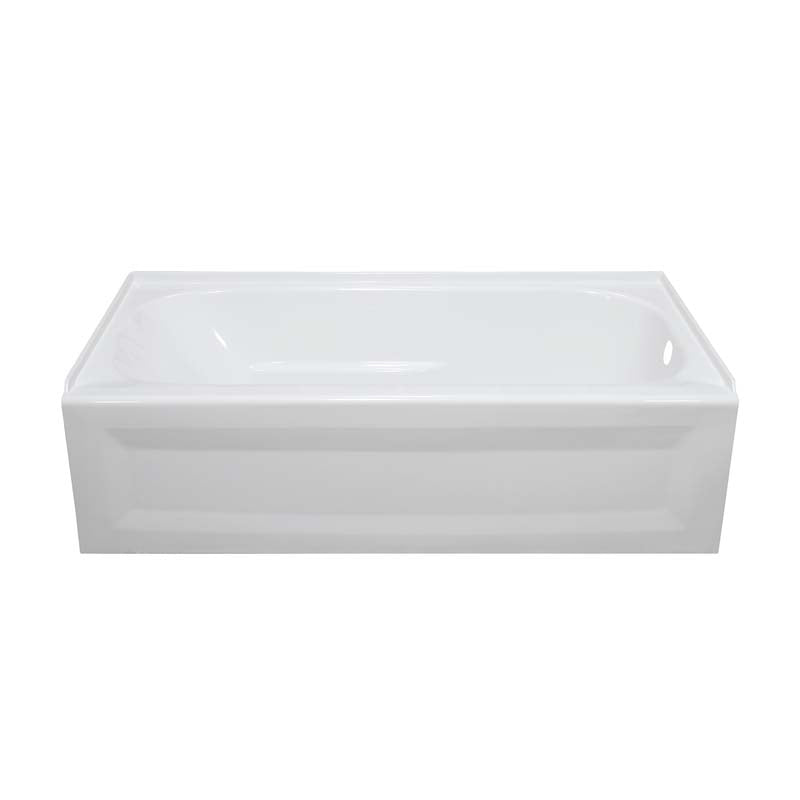 Lyons Industries ETL01543019R White Acrylic 54" Wide Apron Front Bath Tub with Right Hand Drain