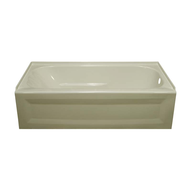Lyons Industries ETL09543019R Biscuit Acrylic 54" Wide Apron Front Bath Tub with Right Hand Drain