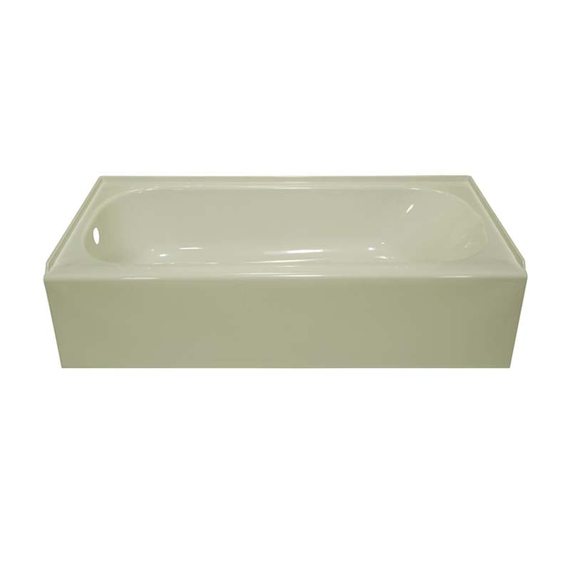 Lyons Industries KVTL09542716R Biscuit Color Acrylic Matching Bath Tub and Wall Kit Set 54" Wide and Right Hand Drain