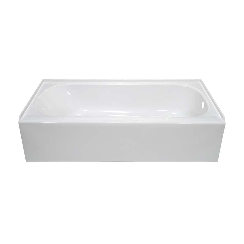 Lyons Industries VTL01542716R White Acrylic 54" Wide Apron Front Bath Tub with Right Hand Drain
