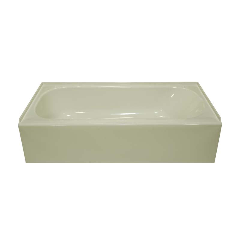Lyons Industries VTL09542716L Biscuit Acrylic 54" Wide Apron Front Bath Tub with Left Hand Drain