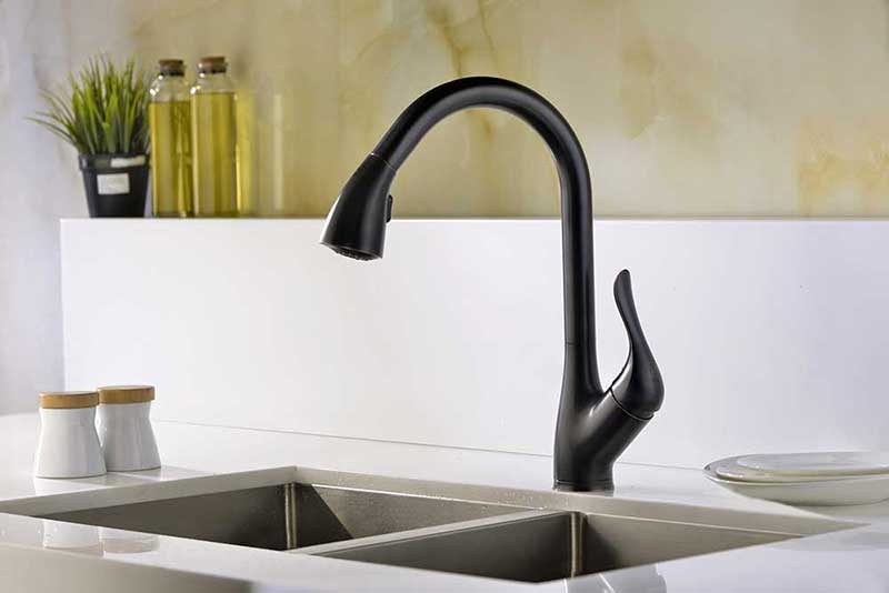 Anzzi Accent Series Single Handle Pull Down Kitchen Faucet in Oil Rubbed Bronze 2