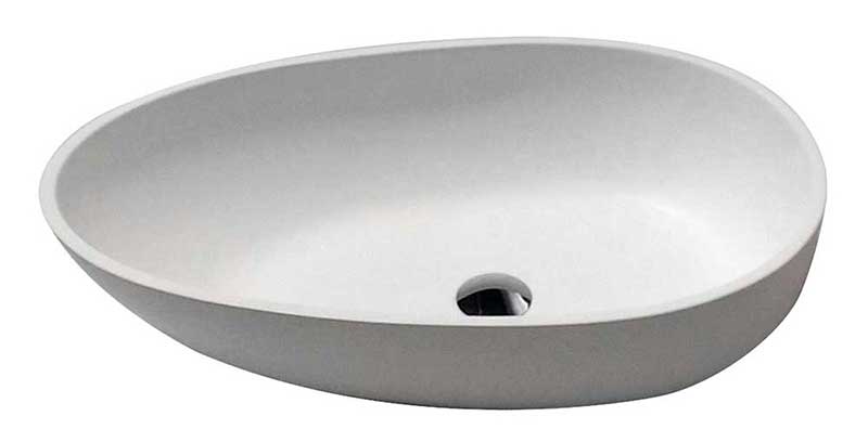 Anzzi Trident One Piece Man Made Stone Vessel Sink in Matte White with Fann Faucet in Chrome 2