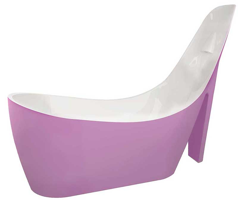 Anzzi Gala 80 in. One Piece Acrylic Freestanding Bathtub in Glossy Pink and White 