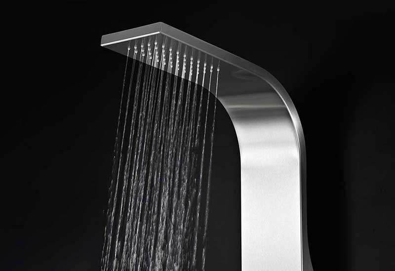 Anzzi STARLET Series 64 in. Full Body Shower Panel System with Heavy Rain Shower and Spray Wand in Brushed Steel 7