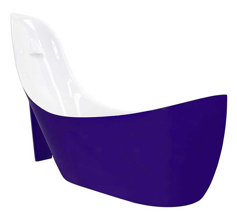 Anzzi Gala 80 in. One Piece Acrylic Freestanding Bathtub in Glossy Violet and White  4