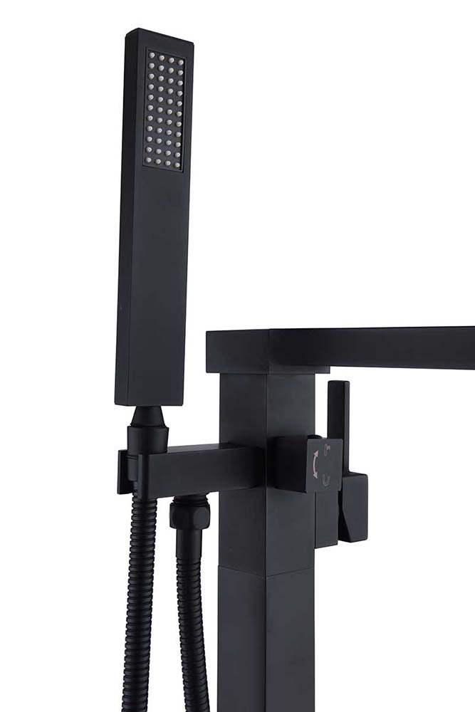 Anzzi Union 2-Handle Claw Foot Tub Faucet with Hand Shower in Matte Black FS-AZ0059BK 6