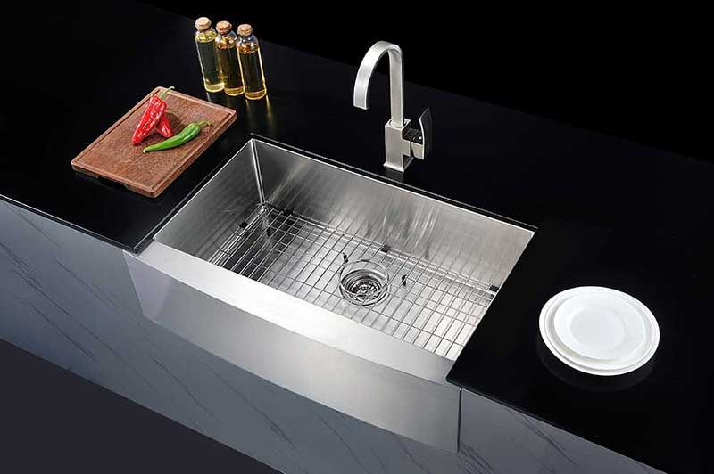 Anzzi ELYSIAN Series 36 in. Farm House Single Basin Handmade Stainless Steel Kitchen Sink 4