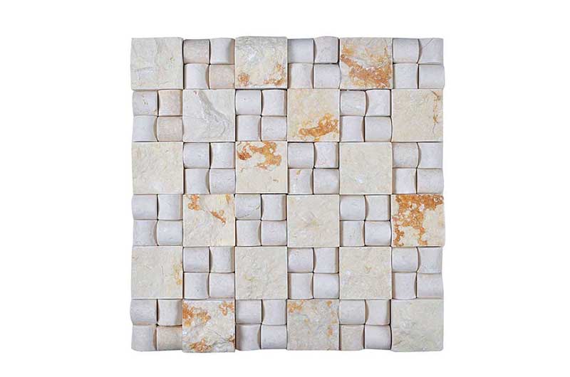 Legion Furniture Mosaic With Stone Beige, Off White