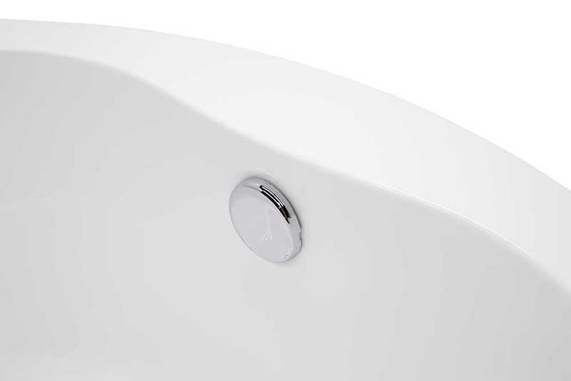 Anzzi Rotunda 59 in. One Piece Acrylic Freestanding Bathtub in Glossy White 9