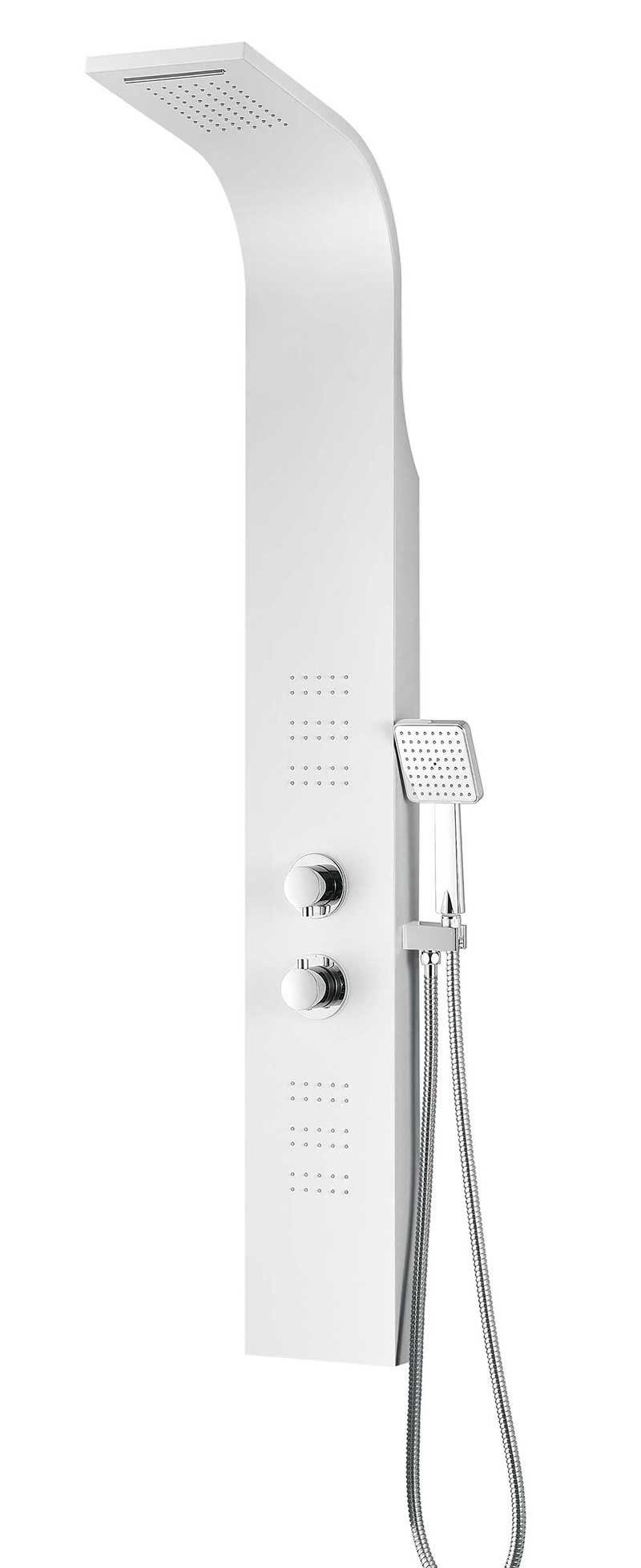 Anzzi ARENA Series 60 in. Full Body Shower Panel System with Heavy Rain Shower and Spray Wand in White