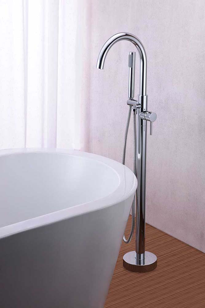 Anzzi Coral Series 2-Handle Freestanding Claw Foot Tub Faucet with Hand Shower in Polished Chrome FS-AZ0047CH 2
