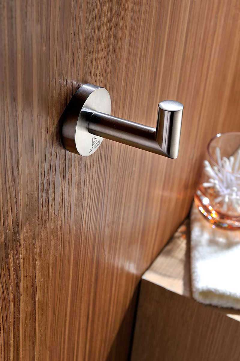 Anzzi Caster 2 Series Robe Hook in Brushed Nickel 3