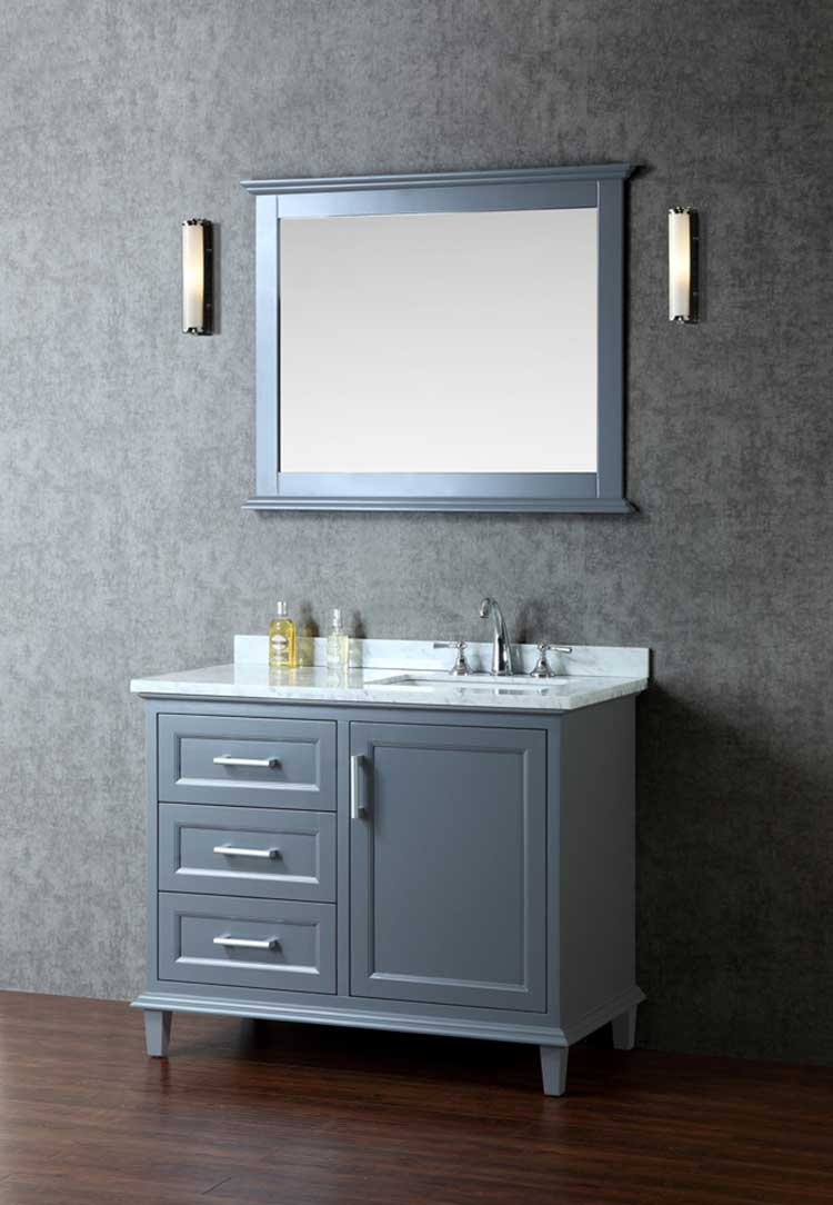 Ariel by Seacliff Nantucket 42" Single-Sink Bathroom Vanity Set With Mirror SCNAN42SWG 2