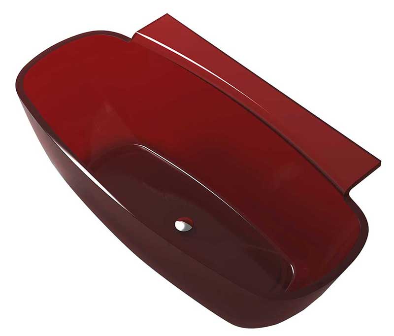 Anzzi Vida 5.2 ft. Man-Made Stone Freestanding Non-Whirlpool Bathtub in Deep Red and Sens Series Faucet in Chrome 2