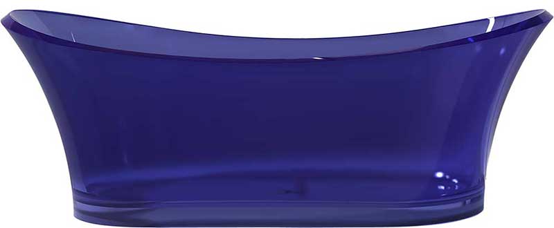 Anzzi Azul 5.8 ft. Man-Made Stone Freestanding Non-Whirlpool Bathtub in Regal Blue and Sol Series Faucet in Chrome 3