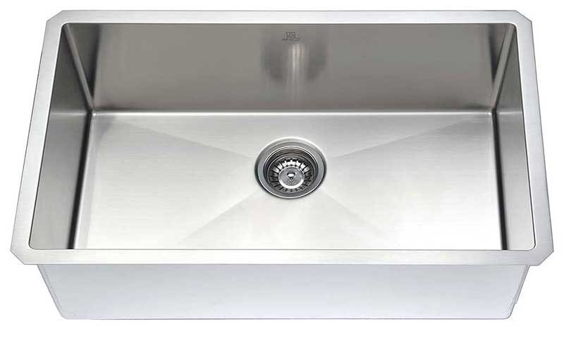 Anzzi VANGUARD Series 30 in. Under Mount Single Basin Handmade Stainless Steel Kitchen Sink 9