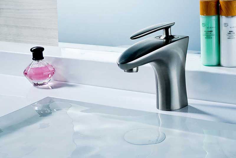 Anzzi Tone Series Single Handle Bathroom Sink Faucet in Brushed Nickel 6