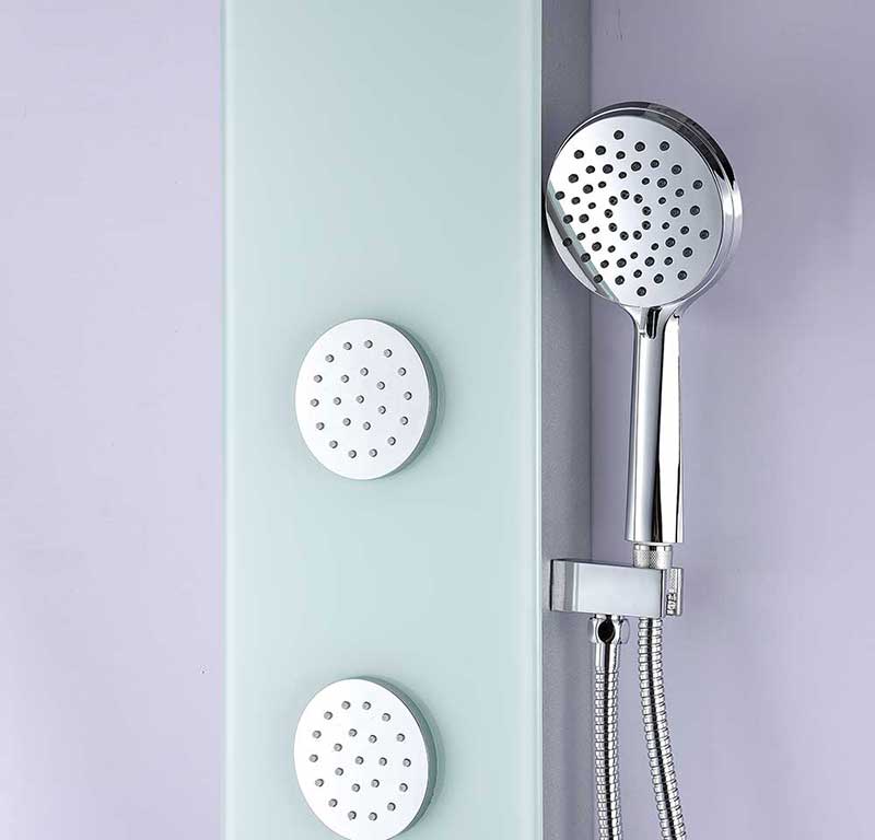 Anzzi MARE Series 60 in. Full Body Shower Panel System with Heavy Rain Shower and Spray Wand in White 5