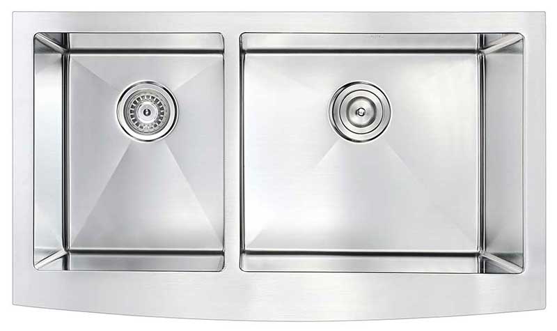 Anzzi ELYSIAN Series 33 in. Farm House 40/60 Dual Basin Handmade Stainless Steel Kitchen Sink 13