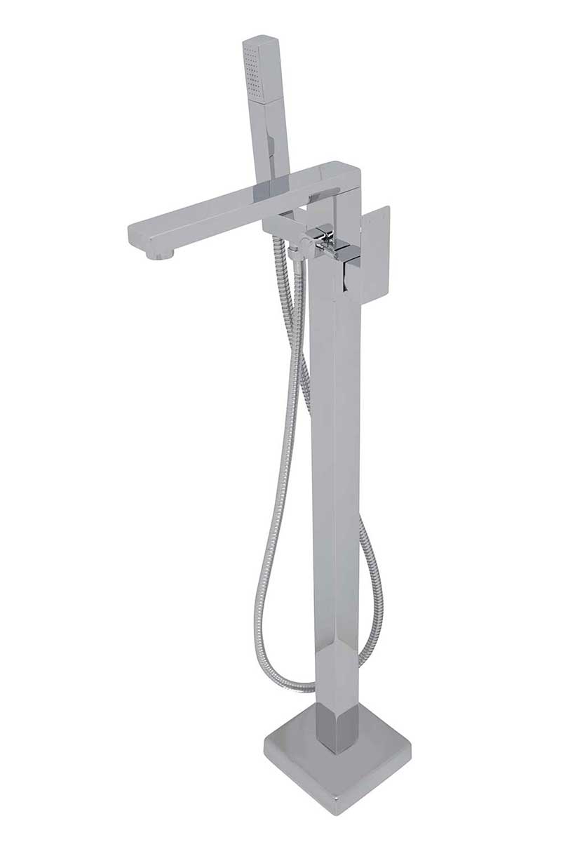 Anzzi Vision 5.9 ft. Acrylic Freestanding Non-Whirlpool Bathtub in White and Dawn Series Faucet in Chrome 5