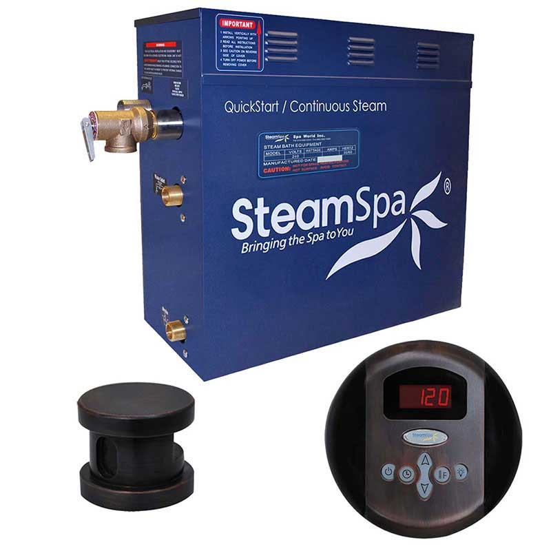 SteamSpa Oasis 9 KW QuickStart Acu-Steam Bath Generator Package in Oil Rubbed Bronze