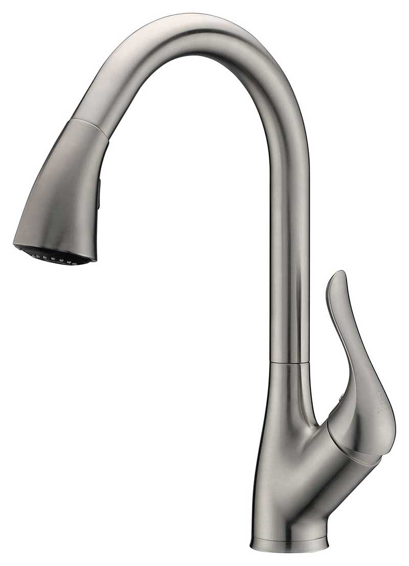 Anzzi Accent Series Single Handle Pull Down Kitchen Faucet in Brushed Nickel