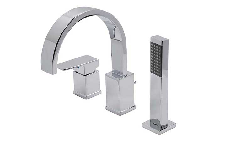 Anzzi Nite Series Single-Handle Roman Bathtub Faucet with Shower Wand in Polished Chrome