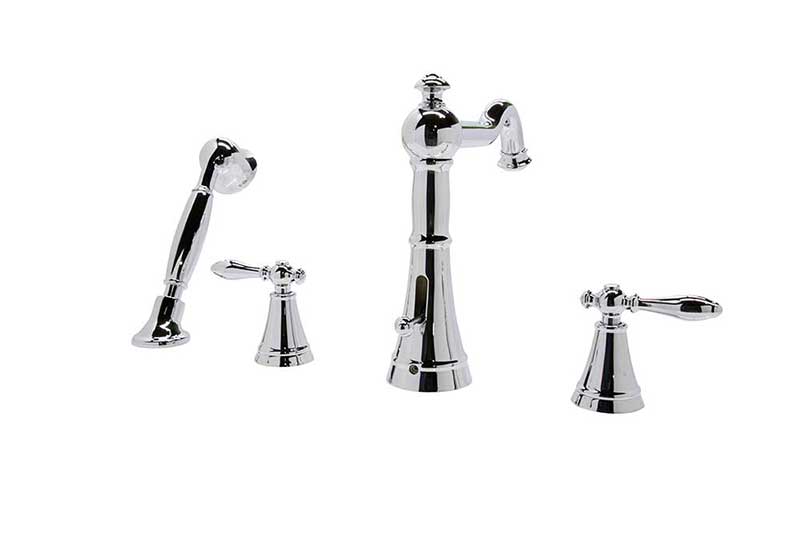 Anzzi Ahri Series 2-Handle Roman Bathtub Faucet with Shower Wand in Polished Chrome 6
