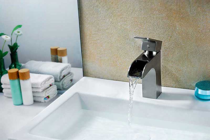 Anzzi Forza Series Single Handle Bathroom Sink Faucet in Brushed Nickel 5