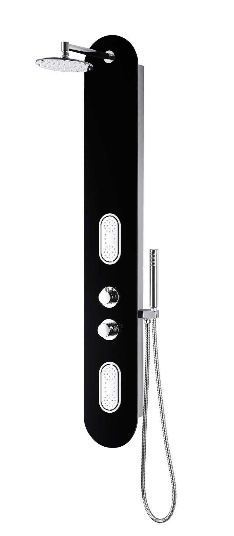 Anzzi LLANO Series 66 in. Full Body Shower Panel System with Heavy Rain Shower and Spray Wand in Black