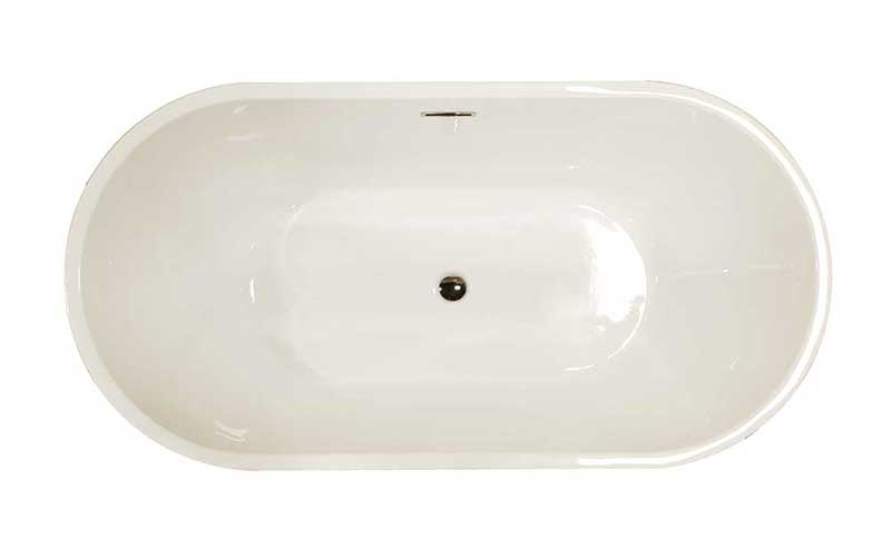 Anzzi Dualita 64.75 in. One Piece Acrylic Freestanding Bathtub in Glossy Black and White 4