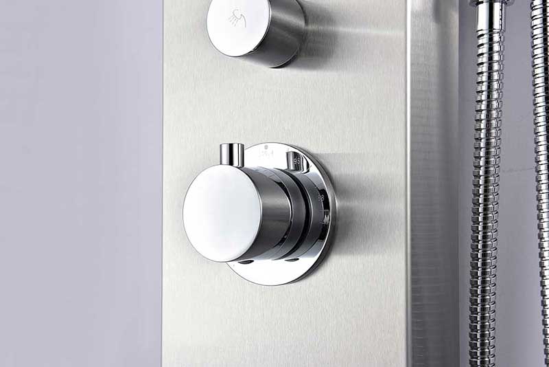 Anzzi STARLET Series 64 in. Full Body Shower Panel System with Heavy Rain Shower and Spray Wand in Brushed Steel 5