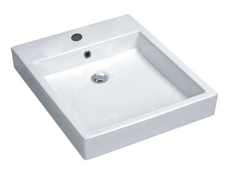 Anzzi Deux Series Ceramic Vessel Sink in White