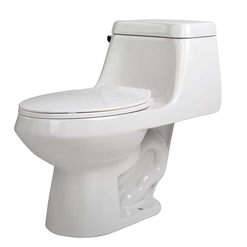 Anzzi Zeus 1-piece 1.28 GPF Single Flush Elongated Toilet in White T1-AZ058