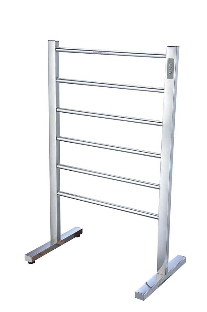 Anzzi Kiln Series 6-Bar Stainless Steel Floor Mounted Electric Towel Warmer Rack in Polished Chrome TW-AZ068CH 2