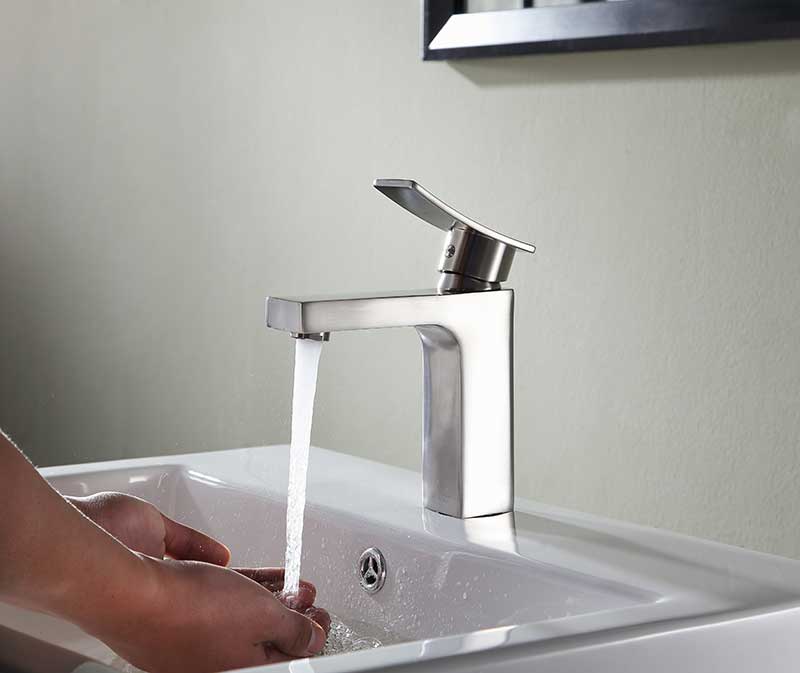 Anzzi Promenade Single Hole Single Handle Bathroom Faucet in Brushed Nickel L-AZ117BN 3