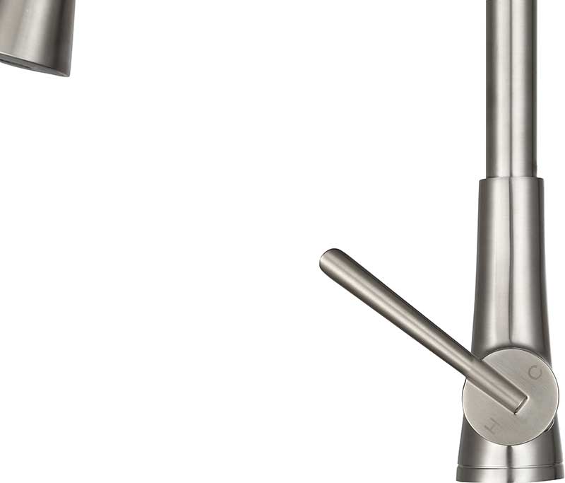 Anzzi Tulip Single-Handle Pull-Out Sprayer Kitchen Faucet in Brushed Nickel KF-AZ216BN 25