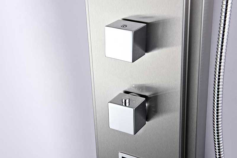 Anzzi VISOR Series 60 in. Full Body Shower Panel System with Heavy Rain Shower and Spray Wand in Brushed Steel 6
