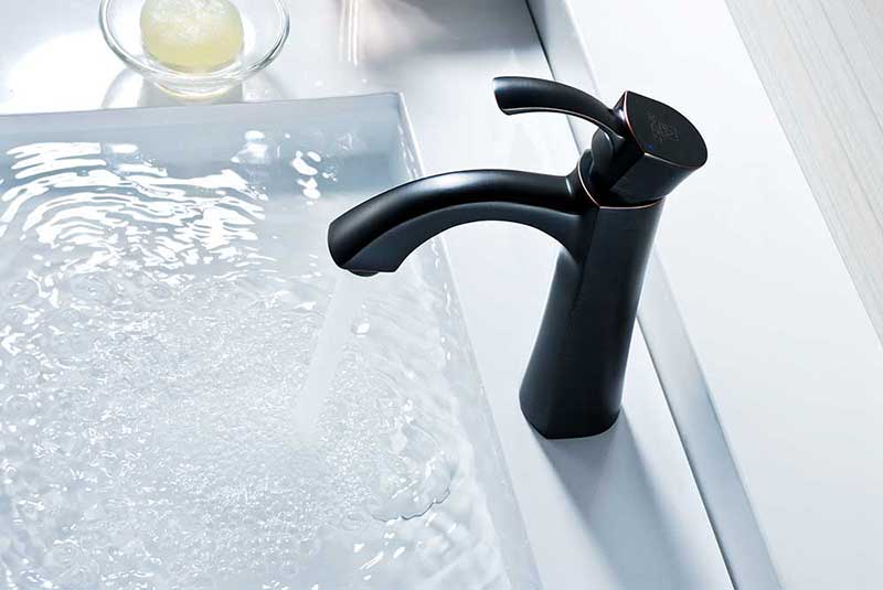 Anzzi Rhythm Series Single Handle Bathroom Sink Faucet in Oil Rubbed Bronze 7
