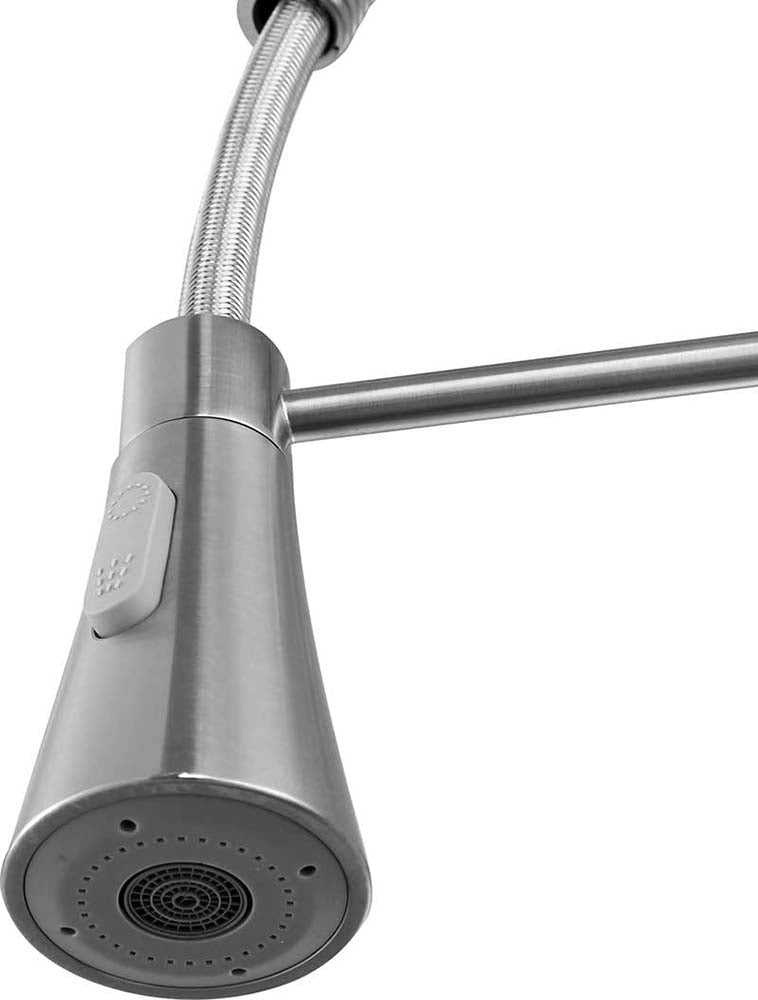 Anzzi Carriage Single Handle Standard Kitchen Faucet in Brushed Nickel KF-AZ211BN 15