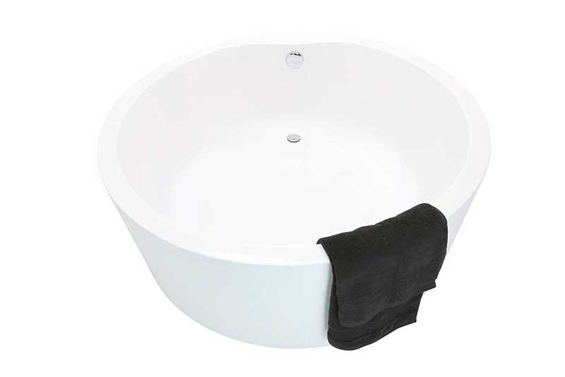 Anzzi Rotunda 59 in. One Piece Acrylic Freestanding Bathtub in Glossy White 5