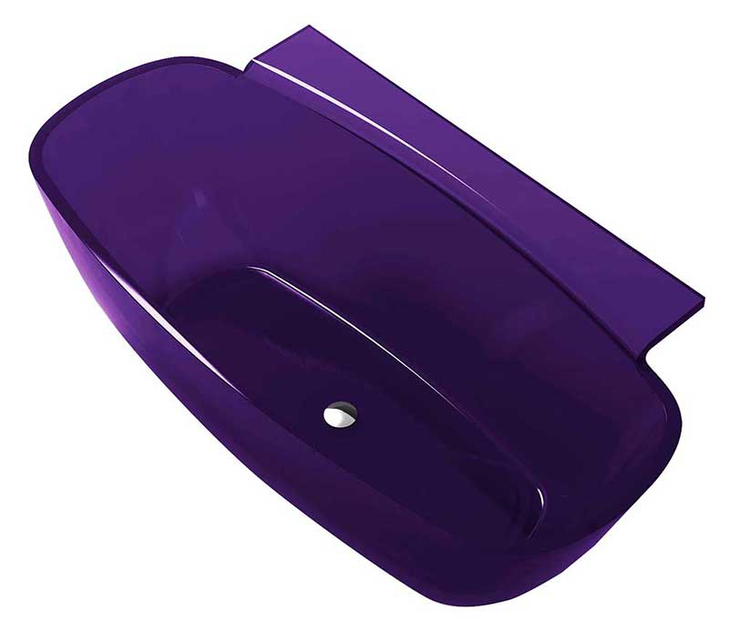 Anzzi Vida 5.2 ft. Man-Made Stone Freestanding Non-Whirlpool Bathtub in Evening Violet and Sol Series Faucet in Chrome 2