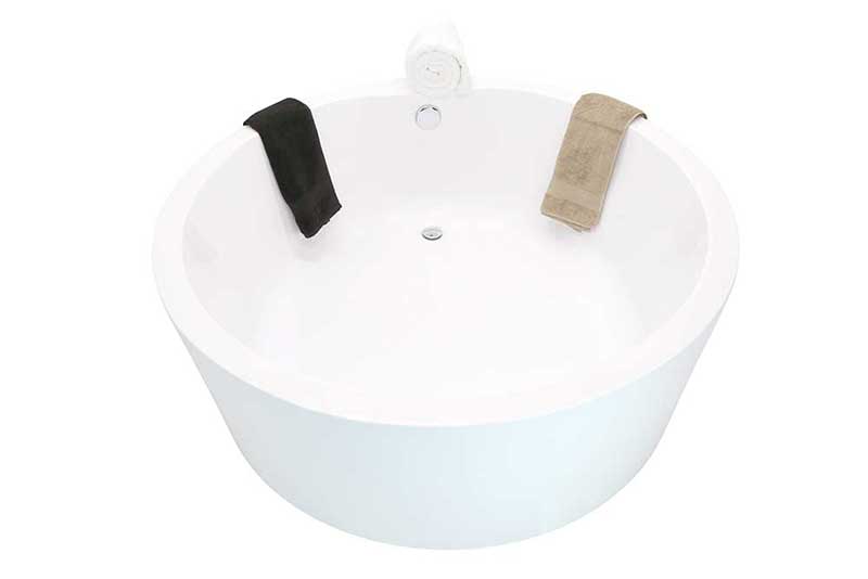 Anzzi Rotunda 59 in. One Piece Acrylic Freestanding Bathtub in Glossy White 4