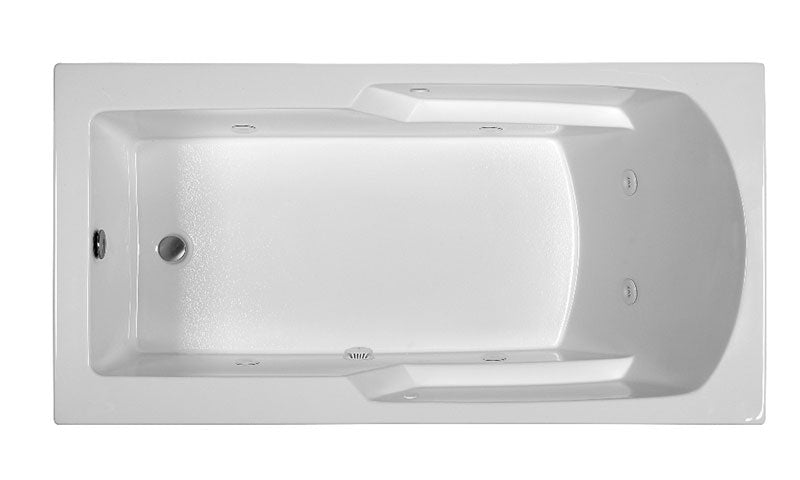 Reliance Rectangular End Drain Whirlpool Bath White 59.25" x 31.75" x 18.5" (R6032ERRW-W)