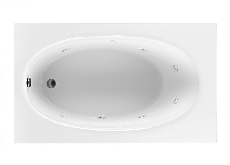 Reliance Rectangular End Drain Whirlpool Bath Biscuit 59.25" x 35.5" x 19" (R6036EROW-B)