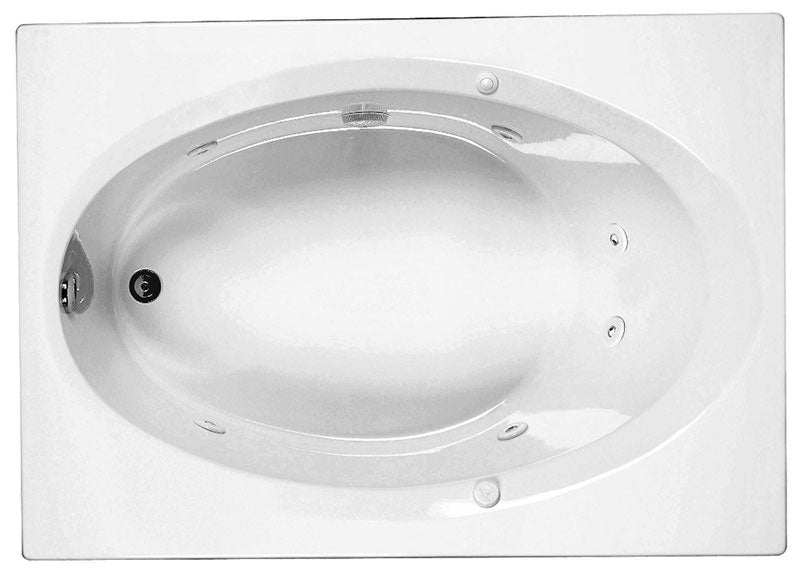 Reliance Rectangular End Drain Whirlpool Bath White 59.75" x 41.5" x 18.75" (R6042EROW-W)
