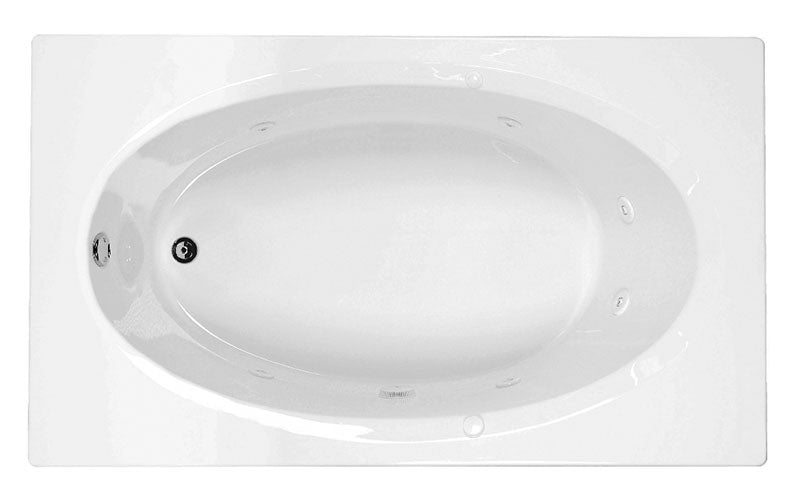Reliance Rectangular End Drain Whirlpool Bath White 71" x 41.5" x 18.5" (R7142EROW-W)